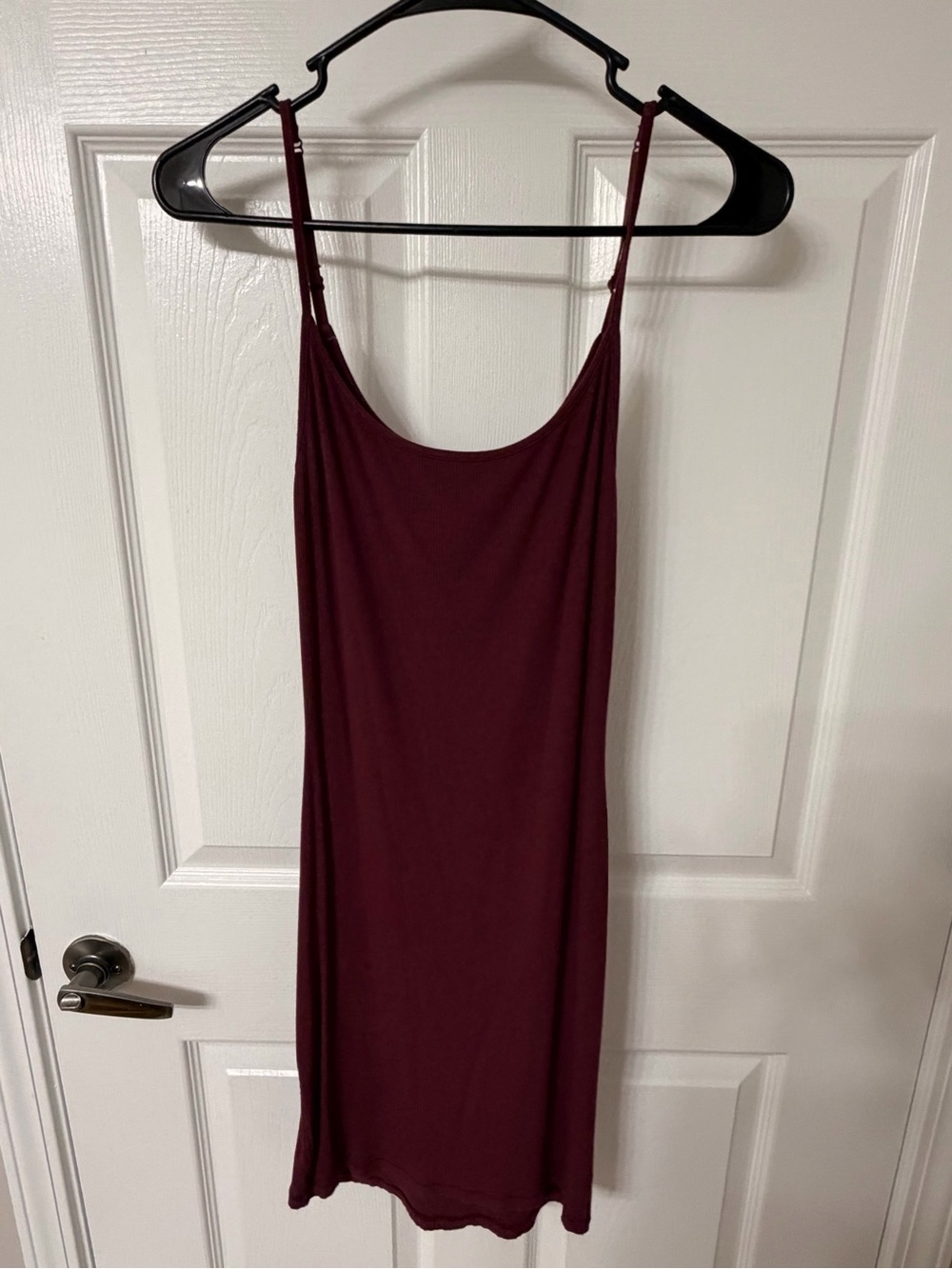 SKIMS Burgundy Spaghetti-Strap Slip Mini Dress